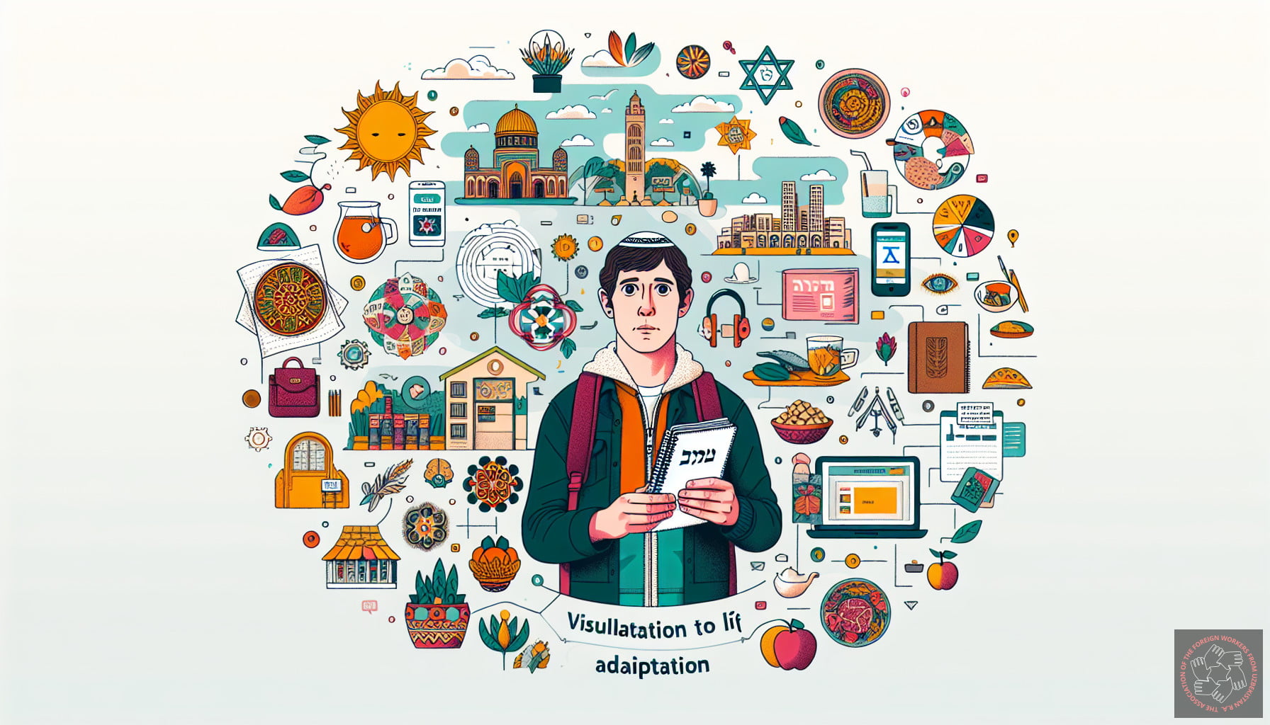 Illustration for section: Адаптация к новой культуре и обществу - важный аспект у - поддержка мигрантов